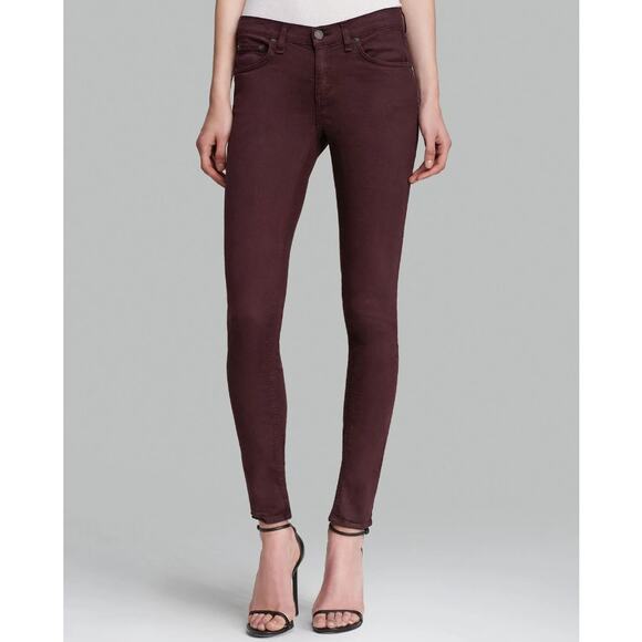 RAG & BONE Womens Zipper Capri Skinny Ankle Jeans Mid Rise Purple Plum Size 27 - Picture 1 of 11